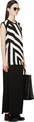 Gareth Pugh Black & White Graphic Stripe Sleeveless Sweatshirt