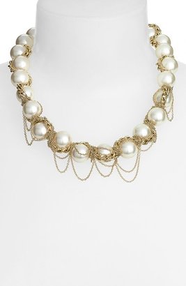 Nordstrom Fringed Faux Pearl Collar Necklace