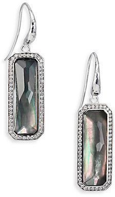 Ippolita Stella Black Shell, Clear Quartz, Diamond & Sterling Silver Rectangle Drop Earrings