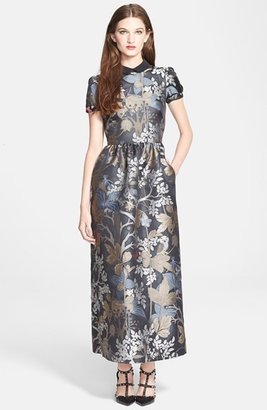 RED Valentino Forest Pattern Long Jacquard Dress