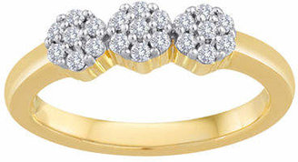 Fine Jewelry diamond blossom 1/4 CT. T.W. Diamond Cluster 10K Yellow Gold Ring Family
