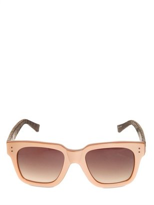 Linda Farrow Squared Watersnake Sunglasses