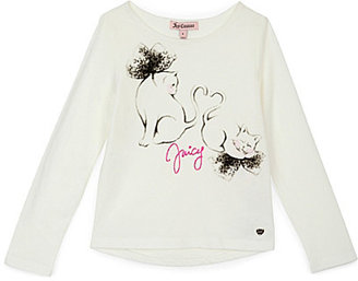 Juicy Couture Illustrative cat print long-sleeved t-shirt 2-6 years