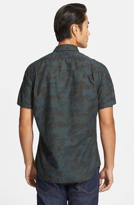 Wings + Horns 'Tiger Spruce' Trim Fit Camo Print Short Sleeve Shirt
