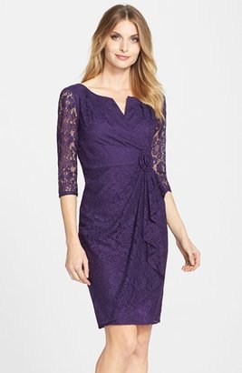 Adrianna Papell Rosette Side Lace Dress