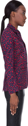Christopher Kane Red Wool Leopard Blazer