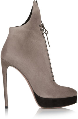 Alaia Lace-up suede boots