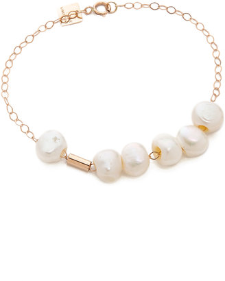 ginette_ny Cultured Freshwater Pearl & Tube Bracelet