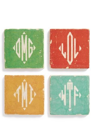 STUDIO VERTU 'OMG' Monogram Marble Coasters (Set of 4)