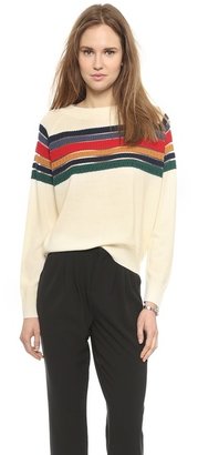 Band Of Outsiders Contrast Stripe Raglan Sweater