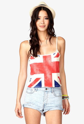 Forever 21 Cropped British Flag Cami