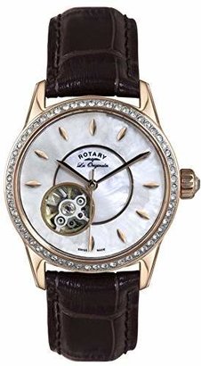 Rotary Women's ls90515/41 Analog Display Swiss Automatic Brown Watch