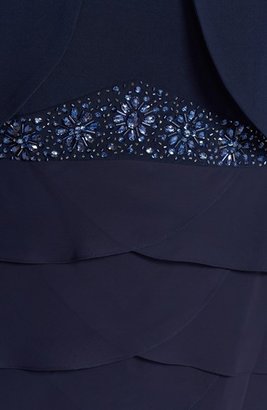 Jessica Howard Embellished Waist Artichoke Pleat Dress & Bolero (Plus Size)