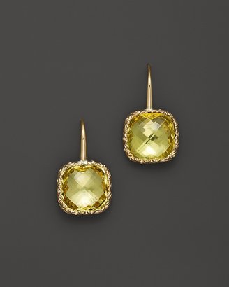 Bloomingdale's 14K Yellow Gold Green Quartz Drop Earrings