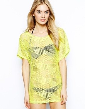 ASOS Lace Beach Cover Up - Chartreuse