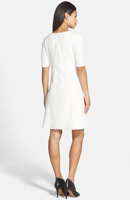Donna Ricco Cable Knit A-Line Sweater Dress