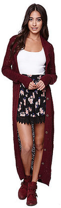 LA Hearts Floral Crochet Hem Skirt