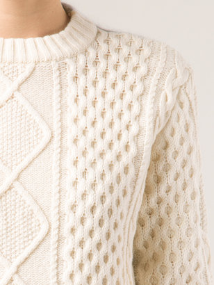 Sacai Luck Boatneck Cable Knit Sweater