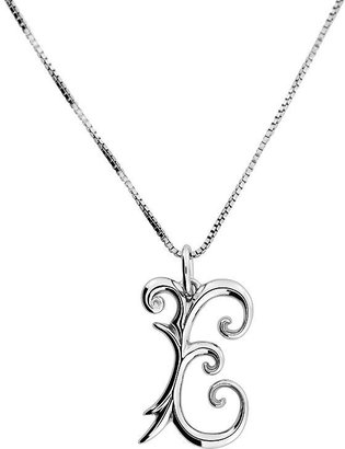 House of Fraser Azendi Sterling Silver and Diamond E Pendant