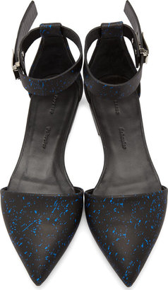 Proenza Schouler Blue Splatter Ankle Strap D'Orsay Flats