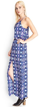 Forever 21 surplice back printed maxi dress