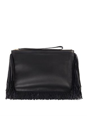 Pierre Hardy Leather fringed wristlet pouch