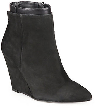 Vince Ludlow Suede & Leather Wedge Ankle Boots
