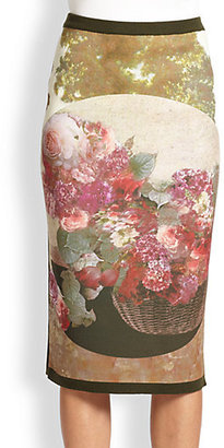 Antonio Marras Floral Midi Pencil Skirt