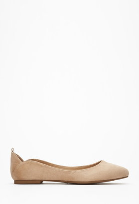 Forever 21 Faux Suede Tulip-Back Flats