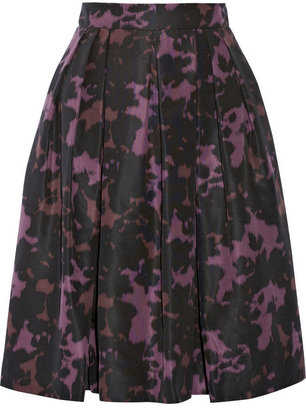 Burberry Printed silk-faille skirt