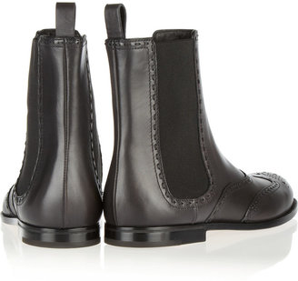 Bottega Veneta Brogue-detailed leather Chelsea boots