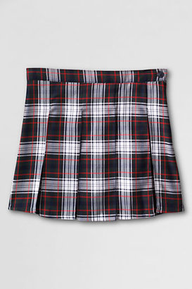 Lands' End Women's Plaid Box Pleat Skirt (Top of the Knee)