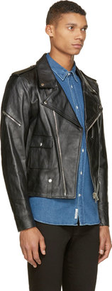 Golden Goose Deluxe Brand 31853 Golden Goose Black Leather Chiodo Biker Jacket