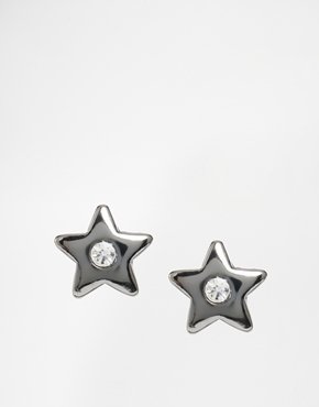 Pilgrim Star Stud Earrings - Hematite plated cry