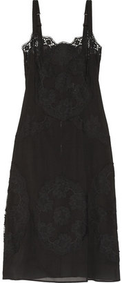 Dolce & Gabbana Silk-blend crepe and lace slip
