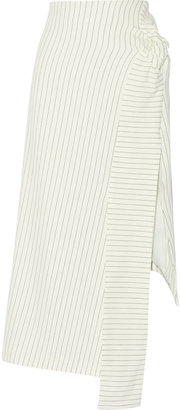 J.W.Anderson Pinstriped cotton-blend skirt