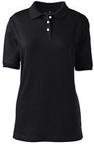 Lands' End Women's Short Sleeve Interlock Polo-Black