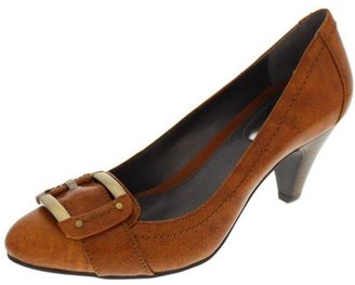 Alfani NEW Noble Brown Leather Buckle Heels Pumps Shoes 5.5 Medium (B,M) BHFO