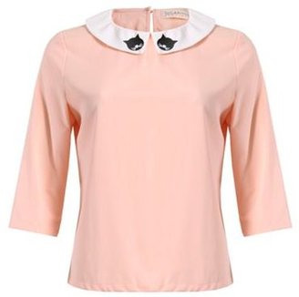 Sugarhill Boutique Peach topcat blouse