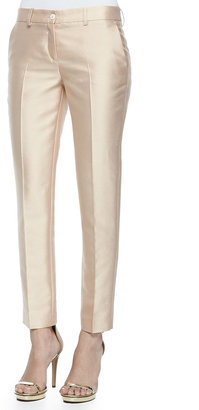 Michael Kors Samantha Wool-Silk Skinny Pants, Neutral
