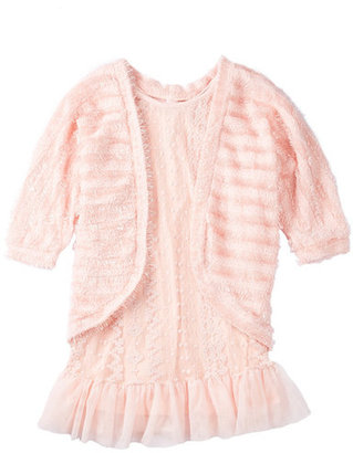 Beautees Knit Wrap & Drop Waist Dress (Big Girls)