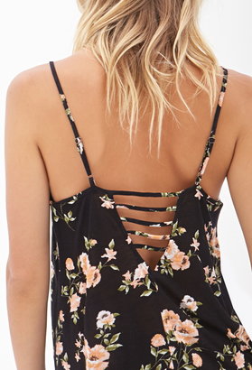 Forever 21 Cutout Floral Print Cami