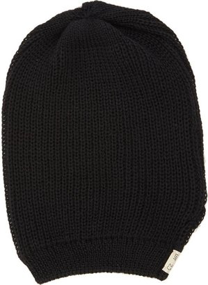 CA4LA Rib-Knit Side-Slit Hat-Black