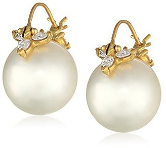 Gabrielle Sanchez 18k Yellow Gold and White South Sea Cultured Pearl Flyer Earrings