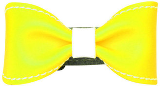 Anna Lou of London Limited Edition Leather Bow Bracelet - Neon Yellow