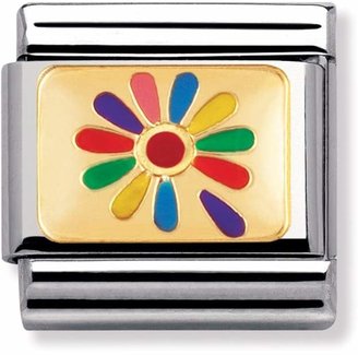 Nomination 18ct Gold & Enamel Rainbow Flower Classic Charm 030270/10