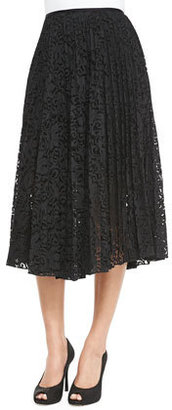 Theory Zeyn Pleated Lace A-Line Skirt