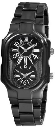 Philip Stein Teslar Women's 2CB-MB-CB Signature Black Calfskin Ceramic Metal Watch