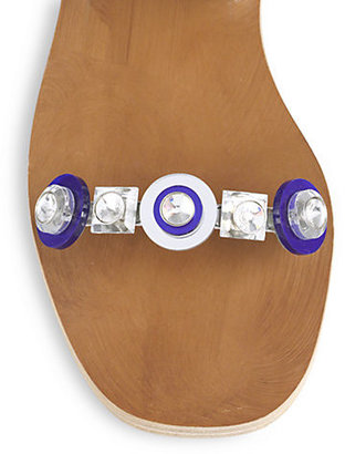 Miu Miu Jeweled Flat Slingback Sandals