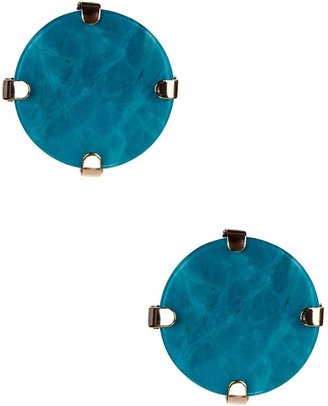 Zooey Cam & Round Turquoise Stud Earrings